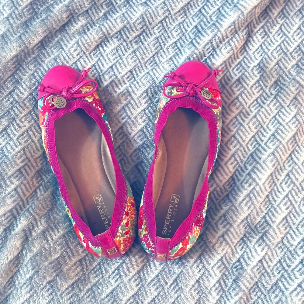 Pink Sperry Flats